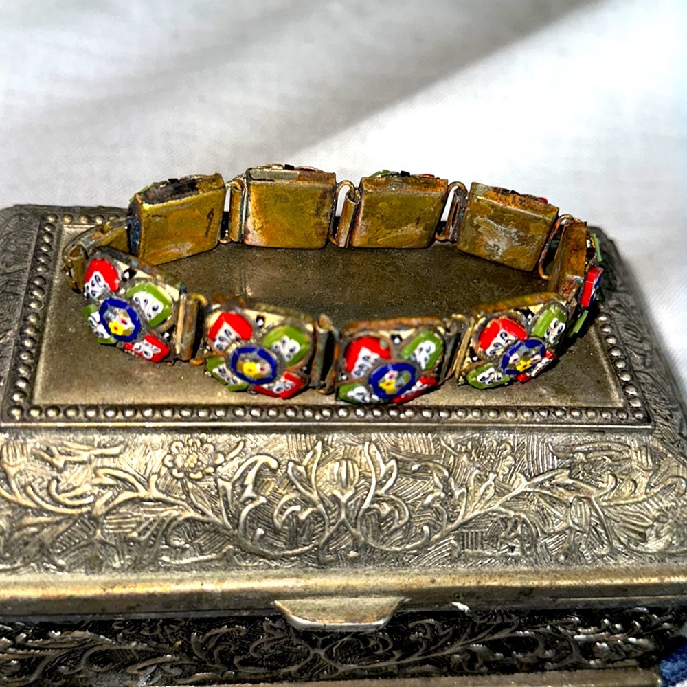Italian micro mosaic antique bracelet Italian large size